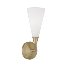 Capital Canada 659111MA - 5" W x 13.5" H 1-LT Cone Sconce in Matte Brass with Tapered Soft White Glass and Tapered Bac