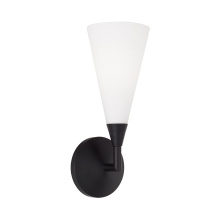 Capital Canada 659111MB - 5" W x 13.5" H 1-LT Cone Sconce in Matte Black with Tapered Soft White Glass and Tapered Bac