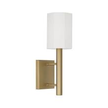 Capital Canada 659511AD-716 - 5" W x 15" Wallchiere Sconce in Aged Brass with Octagonal White Fabric Shade