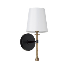 Capital Canada 660711MBG-717 - 6" W x 14.25" H 1-LT Wallchiere Sconce in Matte Black w/ Textured Hammered Gold Tail
