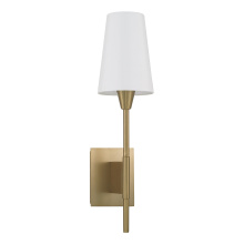Capital Canada 660811AD-718 - 6" W x 23" H 1-Light Wallchiere Sconce in Aged Brass with White Fabric Shade