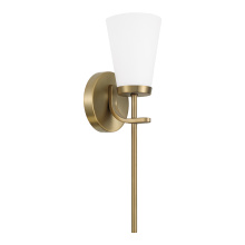 Capital Canada 661011AD-660 - 5" W x 17" H 1-Light Wallchiere Sconce in Aged Brass with Tapered Soft White Glass