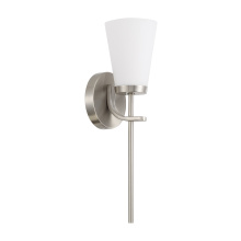 Capital Canada 661011BN-660 - 5" W x 17" H 1-Light Wallchiere Sconce in Brushed Nickel with Tapered Soft White Glass