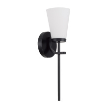 Capital Canada 661011MB-660 - 5" W x 17" H 1-Light Wallchiere Sconce in Matte Black with Tapered Soft White Glass