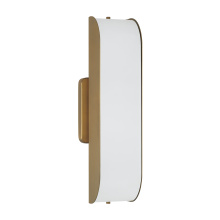 Capital Canada 661811AD - 5" W x 18" H Integrated LED Sconce in Aged Brass with White Milk Glass Panels