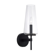 Capital Canada 661911MB-663 - 5" W x 15.75" H Wallchiere Sconce in Matte Black with Clear Glass