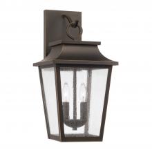 Capital Canada 953321OZ - 2-Light Outdoor Tapered Wall Lantern in Oiled Bronze with Ripple Glass