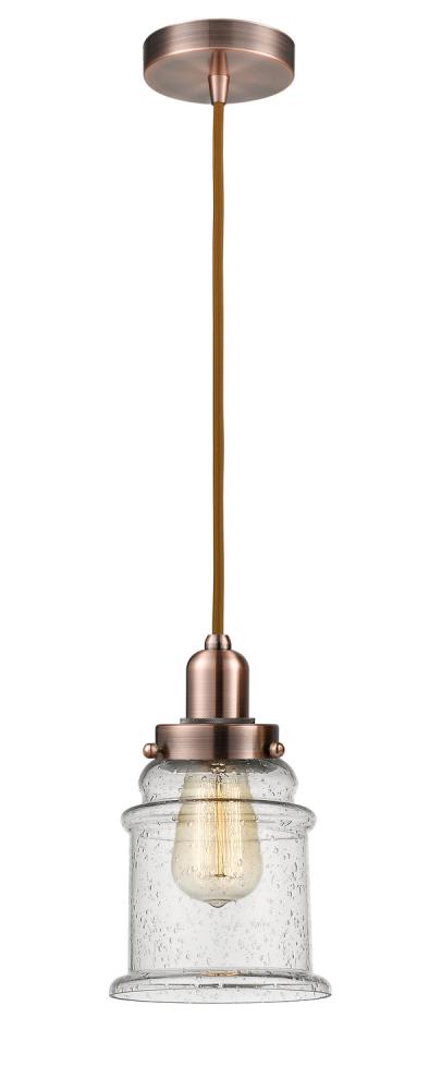 Whitney - 1 Light - 8 inch - Antique Copper - Cord hung - Mini Pendant