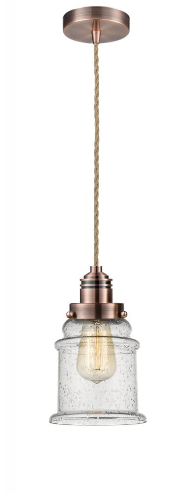 Winchester - 1 Light - 8 inch - Antique Copper - Cord hung - Mini Pendant