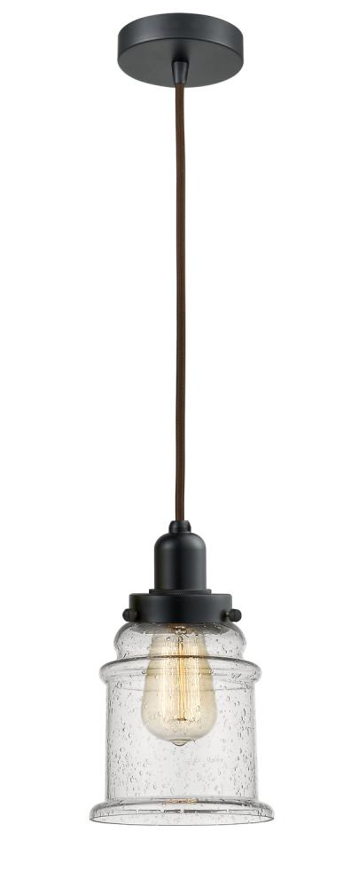 Whitney - 1 Light - 8 inch - Matte Black - Cord hung - Mini Pendant