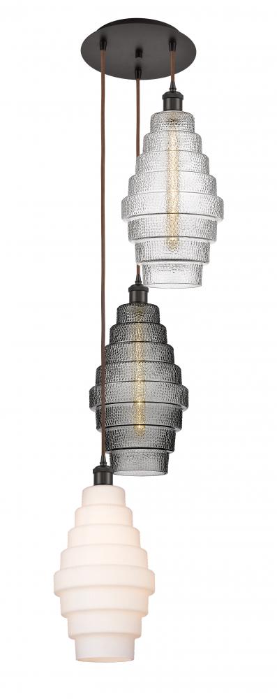 Cascade - 3 Light - 15 inch - Oil Rubbed Bronze - Cord hung - Multi Pendant