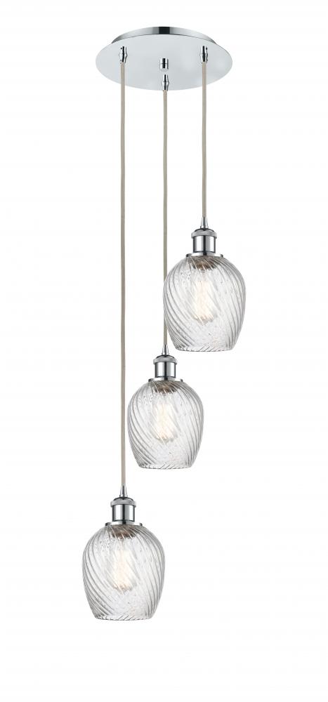 Salina - 3 Light - 12 inch - Polished Chrome - Cord Hung - Multi Pendant