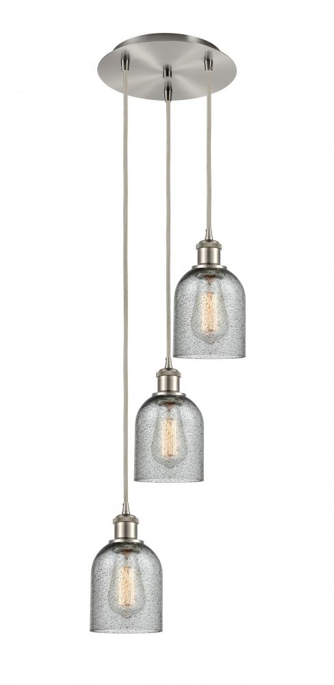 Caledonia - 3 Light - 12 inch - Brushed Satin Nickel - Cord Hung - Multi Pendant