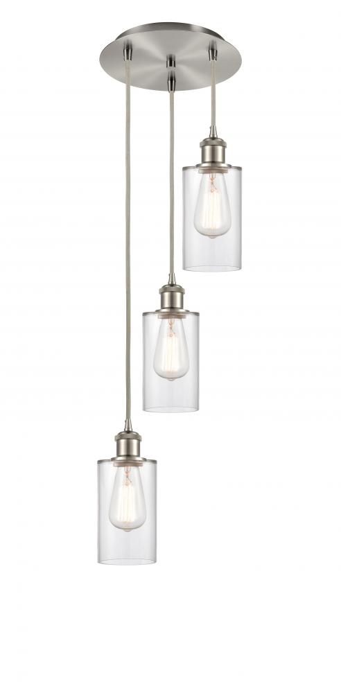 Clymer - 3 Light - 10 inch - Brushed Satin Nickel - Cord Hung - Multi Pendant