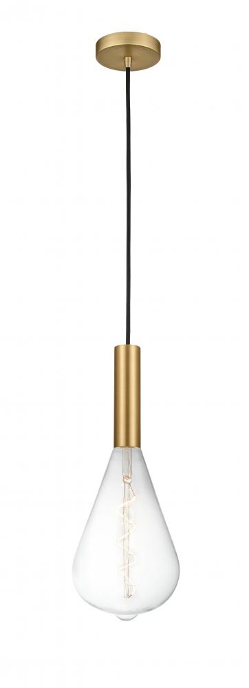 Edison - 1 Light - 7 inch - Satin Gold - Cord hung - Mini Pendant