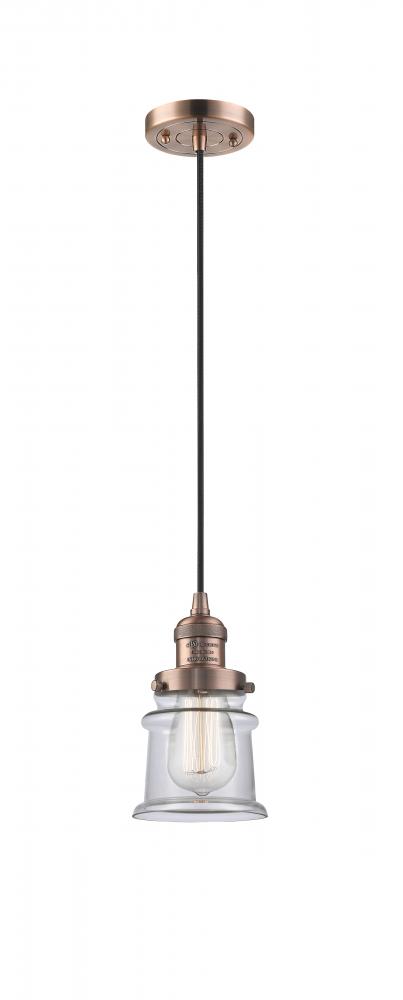 Canton - 1 Light - 5 inch - Antique Copper - Cord hung - Mini Pendant