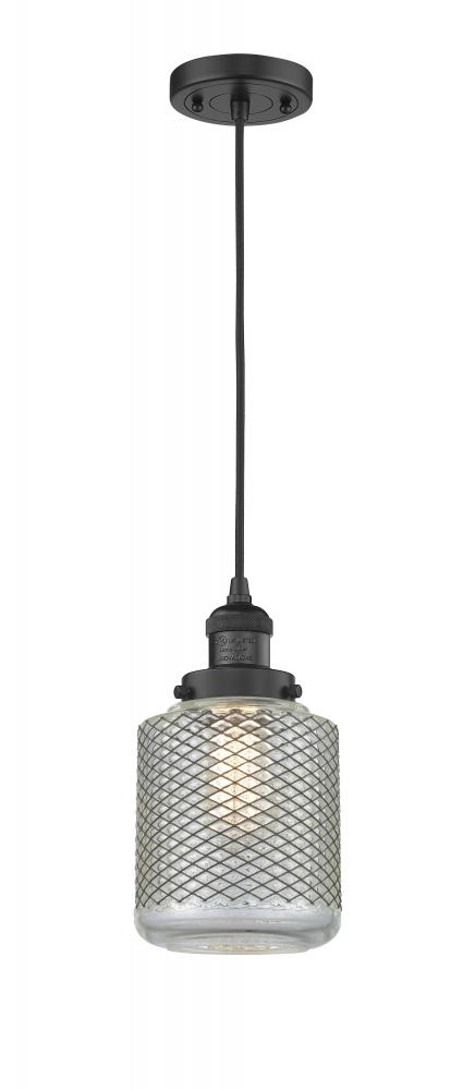 Stanton - 1 Light - 6 inch - Matte Black - Cord hung - Mini Pendant