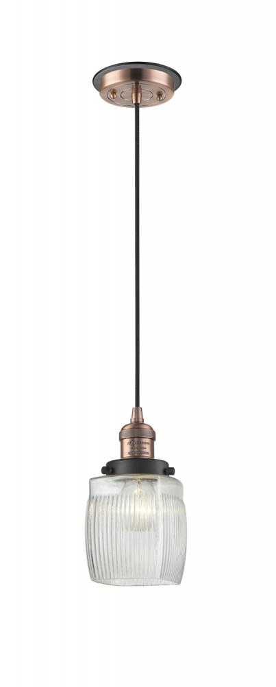 Colton - 1 Light - 6 inch - Antique Copper - Cord hung - Mini Pendant