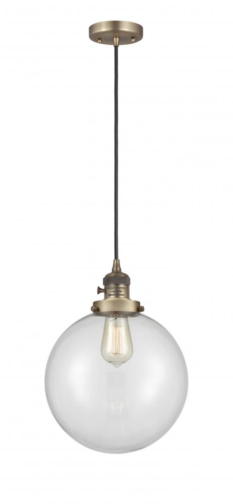 Beacon - 1 Light - 10 inch - Brushed Brass - Cord hung - Mini Pendant