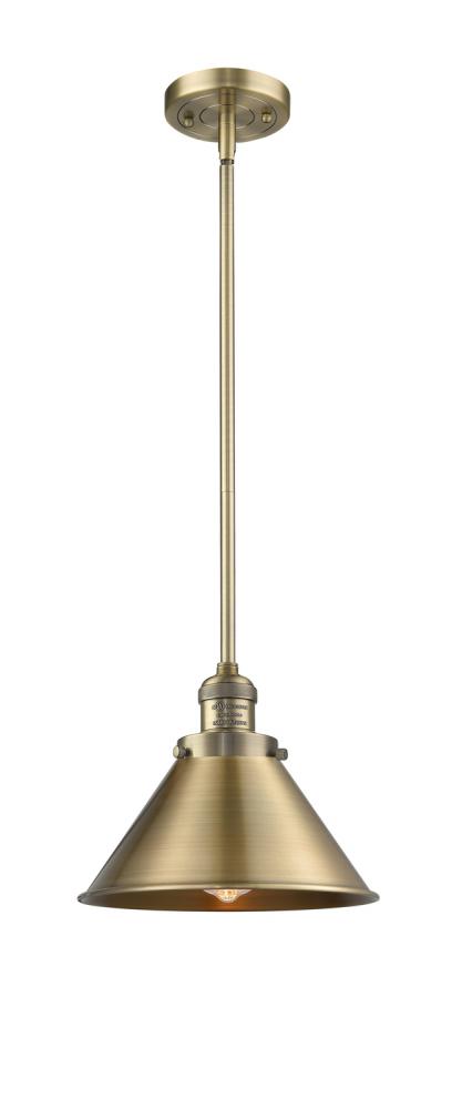 Briarcliff - 1 Light - 10 inch - Brushed Brass - Stem Hung - Mini Pendant
