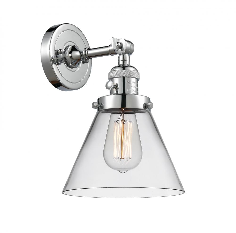 Cone - 1 Light - 8 inch - Polished Chrome - Sconce