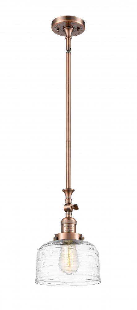 Bell - 1 Light - 8 inch - Antique Copper - Stem Hung - Mini Pendant