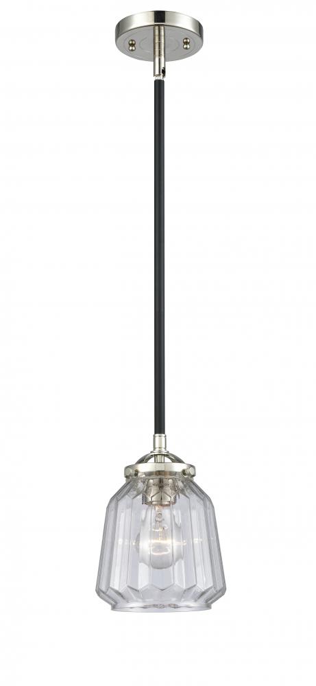 Chatham - 1 Light - 7 inch - Black Polished Nickel - Cord hung - Mini Pendant