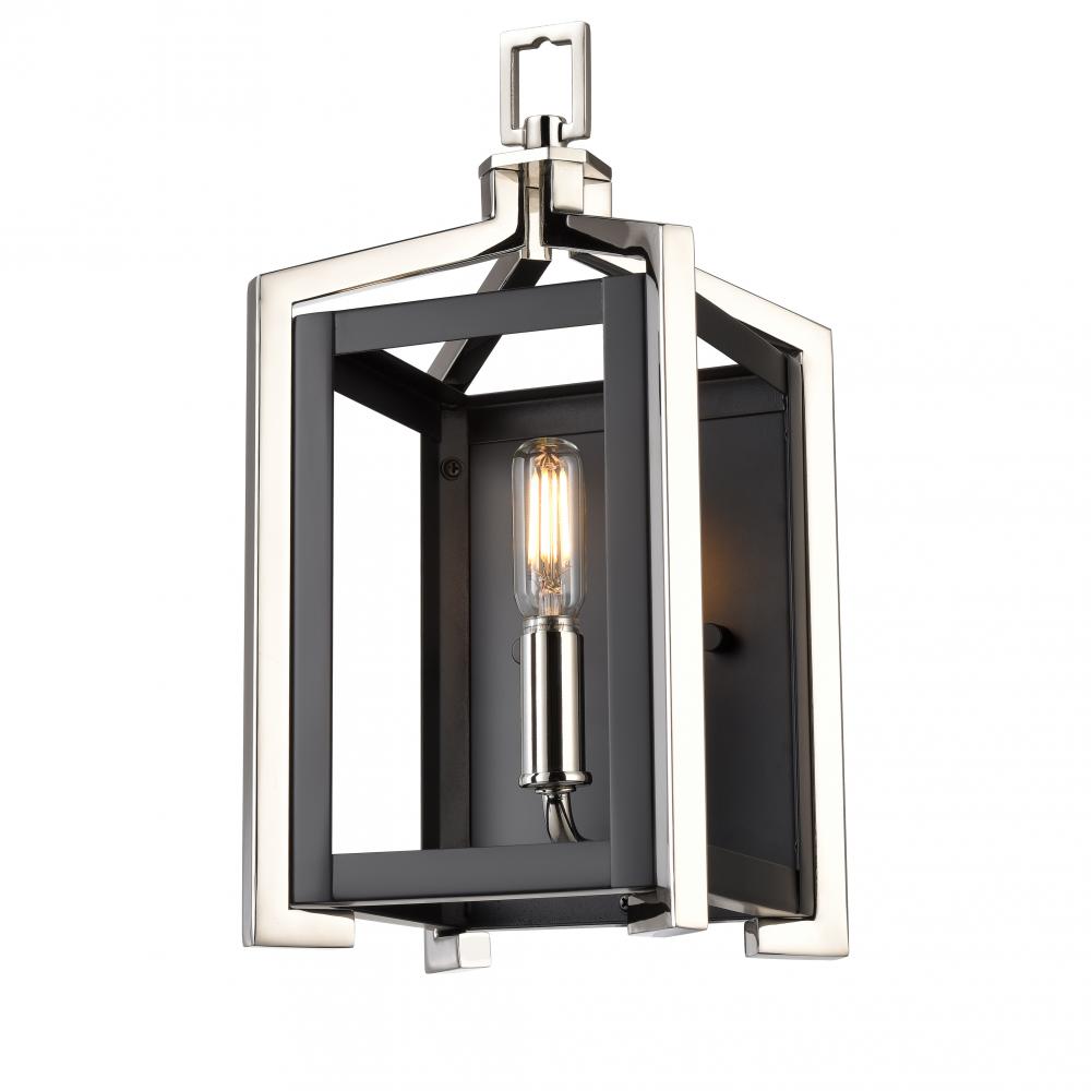 Wiscoy - 1 Light - 6 inch - Black Polished Nickel - Sconce