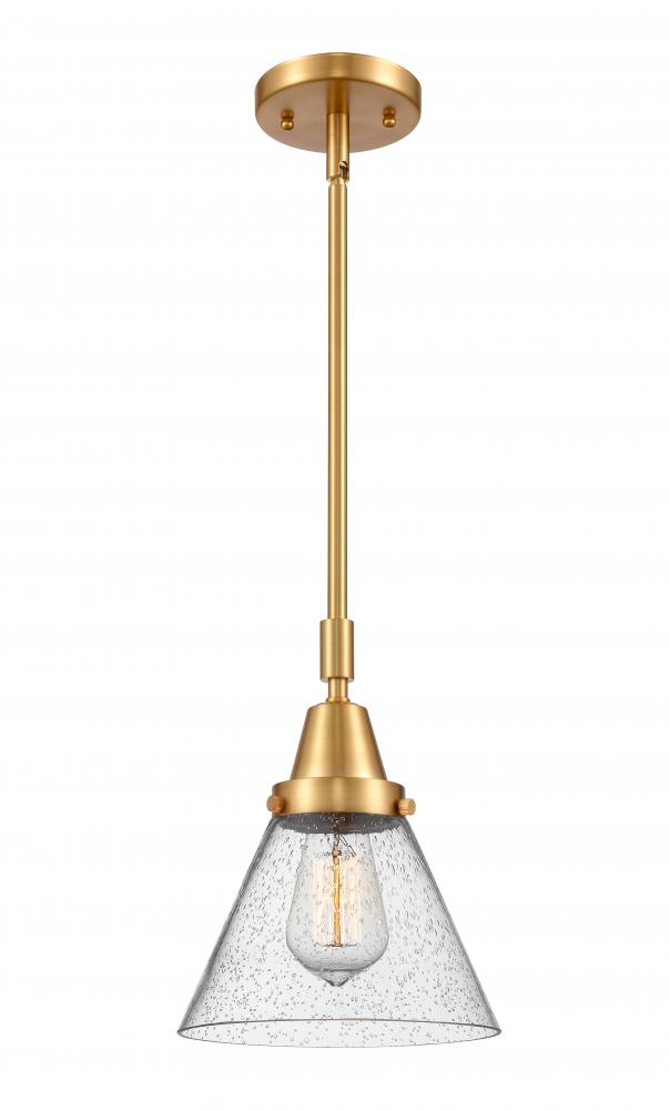 Cone - 1 Light - 8 inch - Satin Gold - Mini Pendant