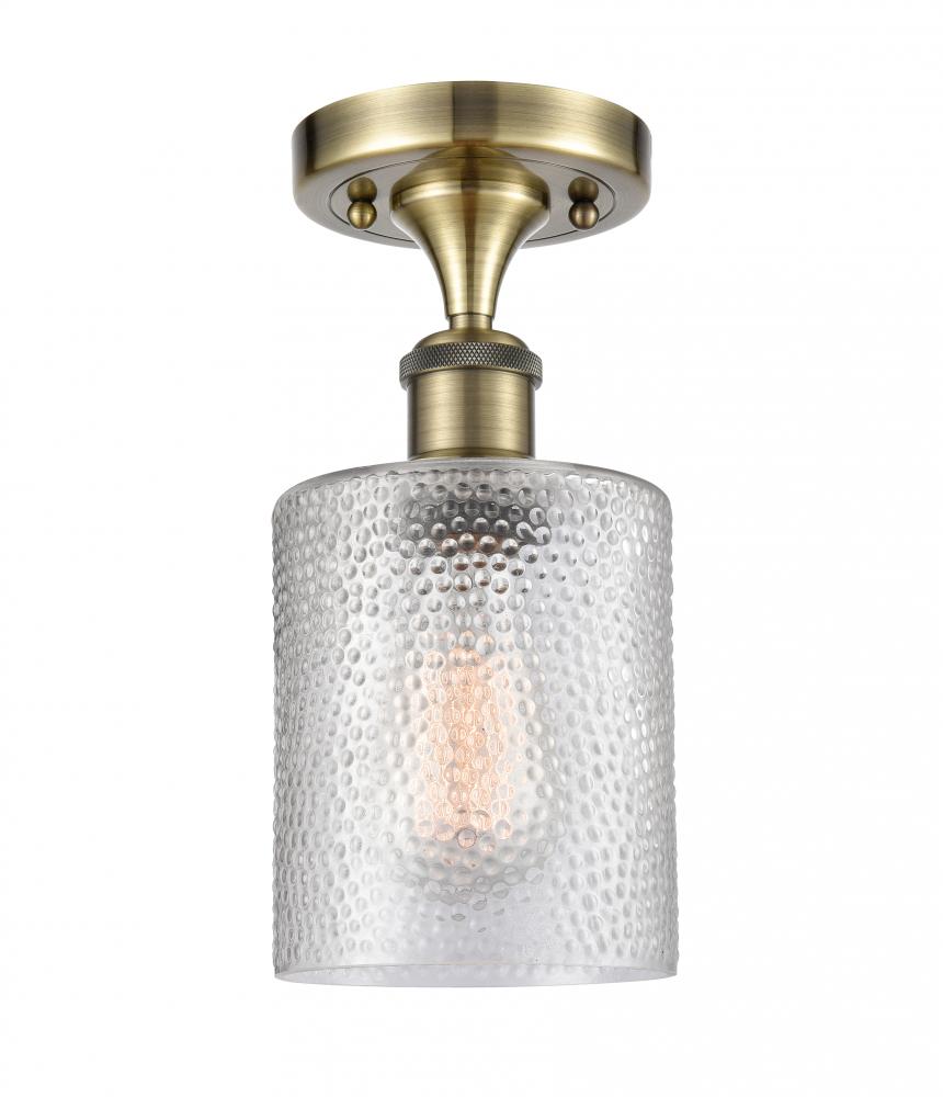 Cobbleskill - 1 Light - 5 inch - Antique Brass - Semi-Flush Mount