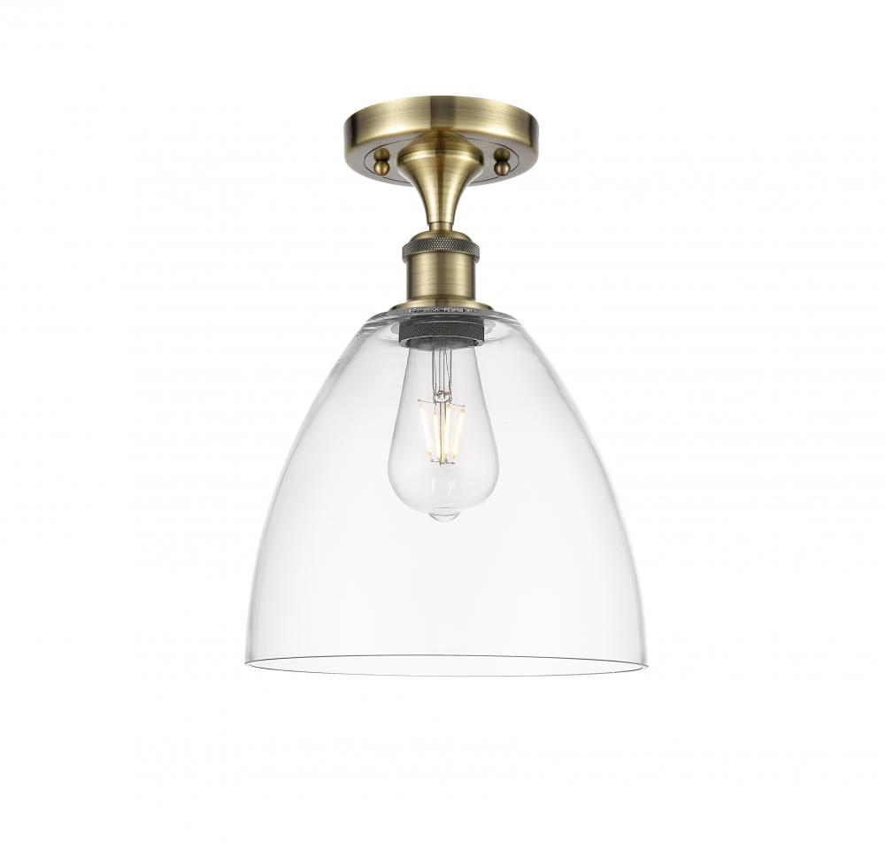 Bristol - 1 Light - 9 inch - Antique Brass - Semi-Flush Mount