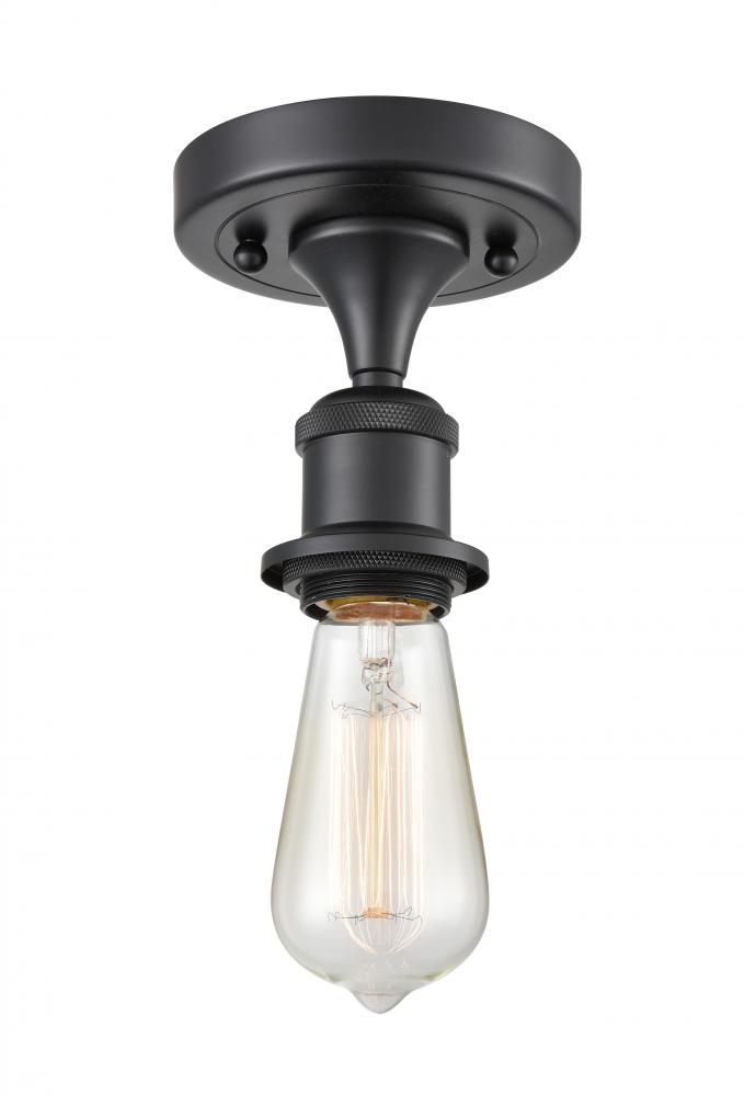 Bare Bulb - 1 Light - 5 inch - Matte Black - Semi-Flush Mount
