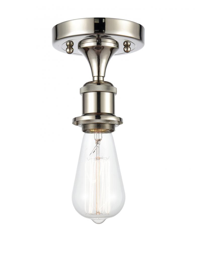 Bare Bulb - 1 Light - 5 inch - Polished Nickel - Semi-Flush Mount