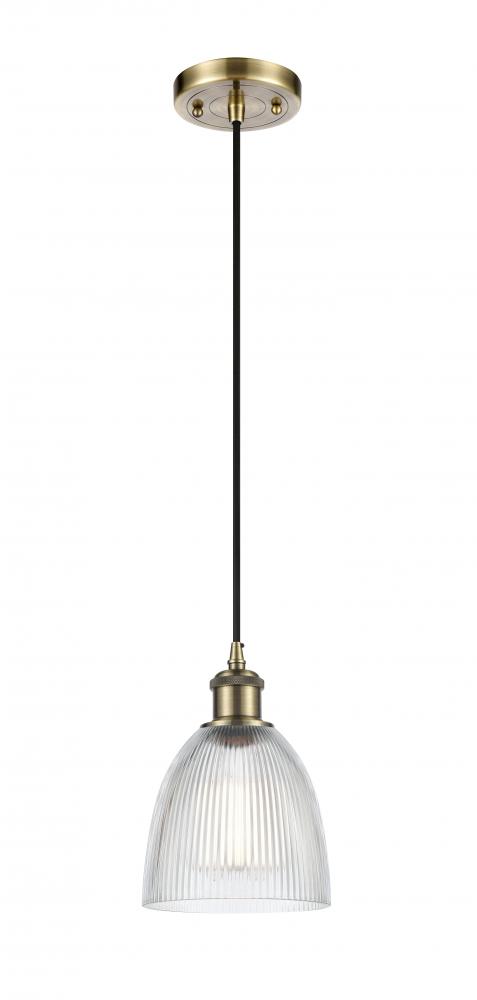 Castile - 1 Light - 6 inch - Antique Brass - Cord hung - Mini Pendant