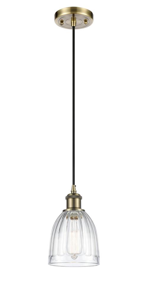 Brookfield - 1 Light - 6 inch - Antique Brass - Cord hung - Mini Pendant