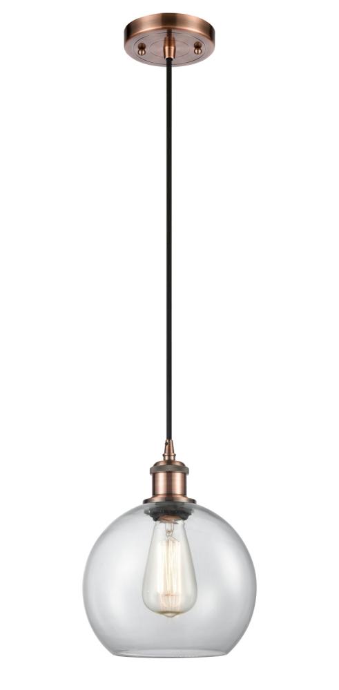 Athens - 1 Light - 8 inch - Antique Copper - Cord hung - Mini Pendant