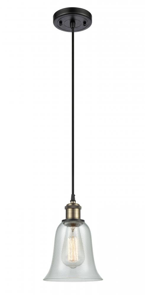 Hanover - 1 Light - 6 inch - Black Antique Brass - Cord hung - Mini Pendant