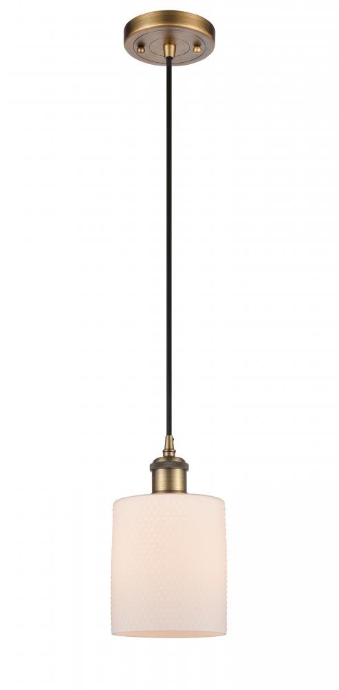Cobbleskill - 1 Light - 5 inch - Brushed Brass - Cord hung - Mini Pendant