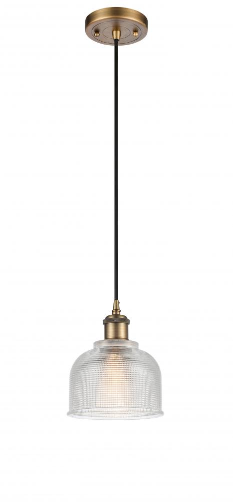 Dayton - 1 Light - 6 inch - Brushed Brass - Cord hung - Mini Pendant