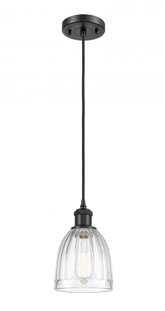 Brookfield - 1 Light - 6 inch - Matte Black - Cord hung - Mini Pendant