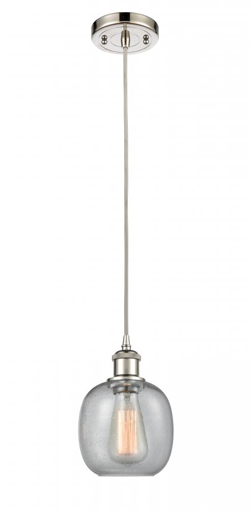 Belfast - 1 Light - 6 inch - Polished Nickel - Cord hung - Mini Pendant