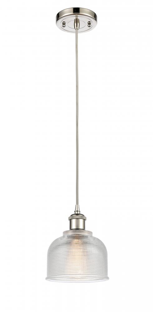 Dayton - 1 Light - 6 inch - Polished Nickel - Cord hung - Mini Pendant