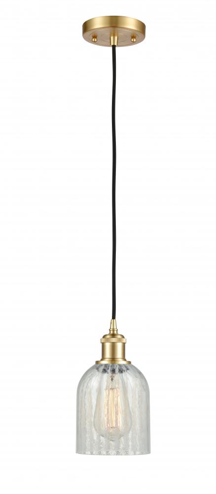 Caledonia - 1 Light - 5 inch - Satin Gold - Cord hung - Mini Pendant