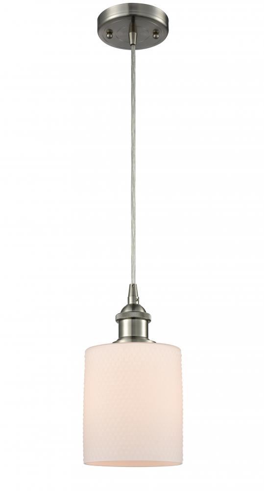 Cobbleskill - 1 Light - 5 inch - Brushed Satin Nickel - Cord hung - Mini Pendant