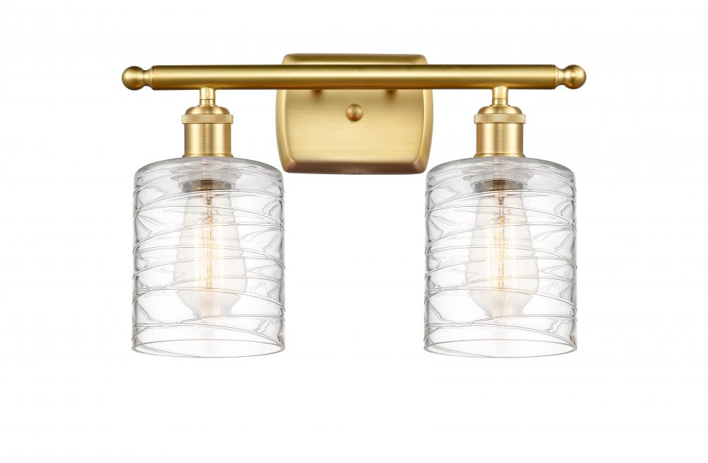 Cobbleskill - 2 Light - 15 inch - Satin Gold - Bath Vanity Light