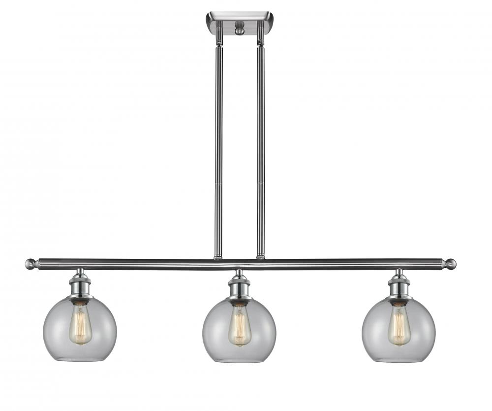 Athens - 3 Light - 36 inch - Brushed Satin Nickel - Cord hung - Island Light