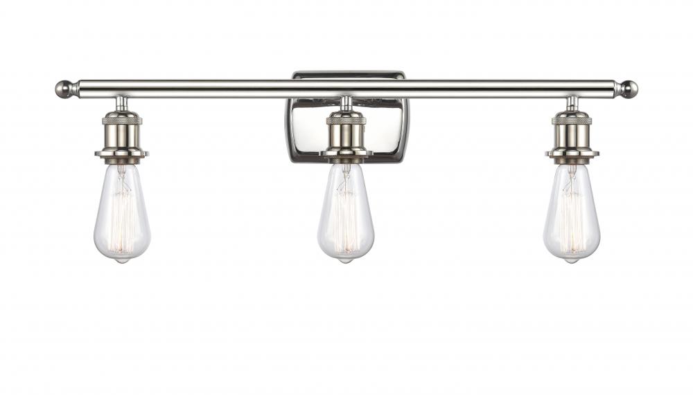 Bare Bulb - 3 Light - 26 inch - Polished Nickel - Bath Vanity Light