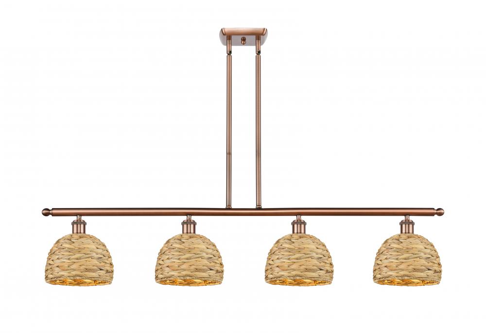 Woven Rattan - 4 Light - 48 inch - Antique Copper - Multi Pendant