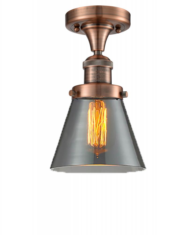 Cone - 1 Light - 7 inch - Antique Copper - Semi-Flush Mount