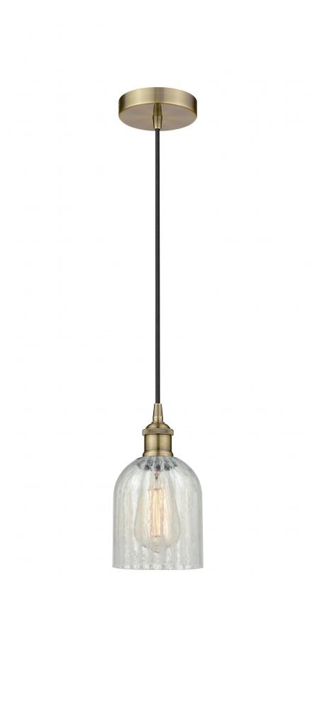 Caledonia - 1 Light - 5 inch - Antique Brass - Cord hung - Mini Pendant